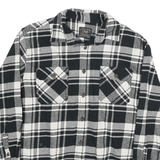 JACHS Mens Black & White Check Shirt L Cotton Blend Button Pocket Casual