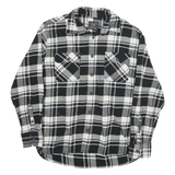 JACHS Mens Black & White Check Shirt L Cotton Blend Button Pocket Casual