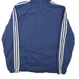 ADIDAS Mens Blue White Zip Hooded Nylon Jacket M Sportswear Track Outerwear