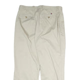 TOMMY HILFIGER Mens Cotton Beige Regular Straight Trousers W36 L29 Classic