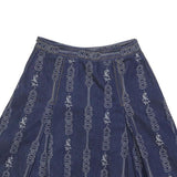 TORY BURCH Womens Blue Denim A-Line Short Cotton Skirt XS Embroidered Pattern