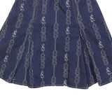 TORY BURCH Womens Blue Denim A-Line Short Cotton Skirt XS Embroidered Pattern