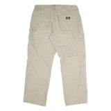 DICKIES Mens Cotton Blend Beige Regular Fit Straight Leg Trousers W36 L29