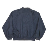 HAPPY LIFE Mens Navy Blue Bomber Jacket L Polyester Blend Plain Zip Casual