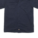 DICKIES Mens Blue Work Shirt M Cotton Blend Button Pocket Casual Utility