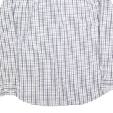 NAUTICA Mens White & Blue Check Shirt L Long Sleeve Button Cotton Blend Casual