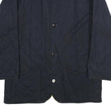 MCGREGOR Mens Navy Classic Quilted Wool Blend Jacket L Button Closure Warm
