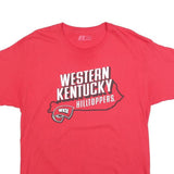 RUSSELL ATHLETIC Mens Red Western Kentucky Hilltoppers Graphic T-Shirt L Short