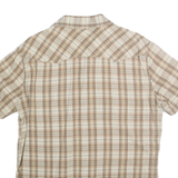 LEVI'S Mens Beige & Brown Check Casual Shirt M Short Sleeve Cotton