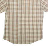 LEVI'S Mens Beige & Brown Check Casual Shirt M Short Sleeve Cotton