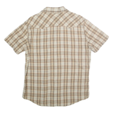 LEVI'S Mens Beige & Brown Check Casual Shirt M Short Sleeve Cotton