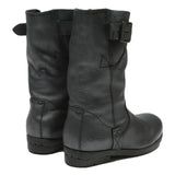 PALLADIUM Womens Leather Ankle Boots Black UK 4 Stylish Casual Footwear