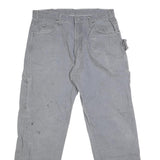 DICKIES Mens Jeans Grey Regular Straight Denim Medium W32 L31 Workwear
