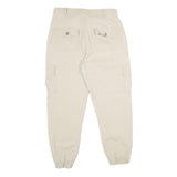 FB SISTER Womens Cotton Beige Casual Regular Fit Cargo Trousers W30 L27 Elastic