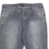 VAN VAAAN Mens Denim Blue Cotton Blend Casual Shorts L W36 Comfortable Fit