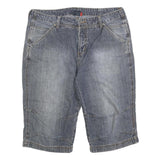 VAN VAAAN Mens Denim Blue Cotton Blend Casual Shorts L W36 Comfortable Fit