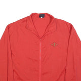 VVC Mens Red Nylon Jacket S Plain Zip Lightweight Casual