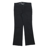 DICKIES Womens Cotton Blend Black Slim Flared Trousers W32 L32 Workwear Zip