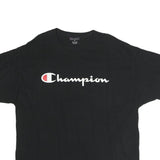CHAMPION Mens Black XL Graphic T-Shirt Short Sleeve Crew Neck Cotton Casual