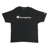 CHAMPION Mens Black XL Graphic T-Shirt Short Sleeve Crew Neck Cotton Casual