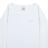 NIKE Womens White Crew Neck M Cotton Blend Sweatshirt Casual Lightweight