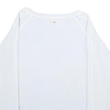 NIKE Womens White Crew Neck M Cotton Blend Sweatshirt Casual Lightweight