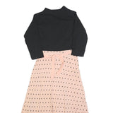 DREAMGIRL Womens Black & Beige Polka Dot Day Cotton Blend Dress XS Polka Dot