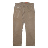 DICKIES Mens Cotton Blend Beige Regular Fit Straight Leg Trousers W34 L27 Casual