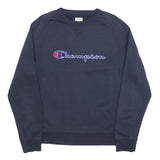 CHAMPION Mens Navy Blue Sweatshirt XL Crew Neck Cotton Blend Pullover Casual