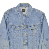 LEE Mens Blue Denim Classic Jacket XL Cotton Blend Button Closure Casual Retro