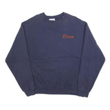 LEE Mens Navy Blue Sweatshirt L Crew Neck Pullover Embroidered Stag