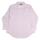 LAUREN RALPH LAUREN Mens Pink & Blue Striped Shirt 2XL Classic Cotton Button