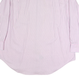 LAUREN RALPH LAUREN Mens Pink & Blue Striped Shirt 2XL Classic Cotton Button