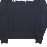 CHAMPION Boys Black Cotton Blend Crew Neck Sweatshirt 15-16Y Logo Printed