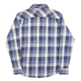 WRANGLER Mens Blue & Grey Check Shirt M Long Sleeve Cotton Blend Casual