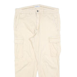 PULL & BEAR Womens Cotton Blend Beige Slim Cargo Trousers W32 L28 Utility Casual