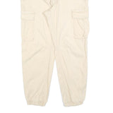 PULL & BEAR Womens Cotton Blend Beige Slim Cargo Trousers W32 L28 Utility Casual