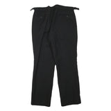 Mens Black Wool Blend Regular Fit Trousers W31 L27 Formal Workwear Zip Closure