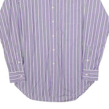 POLO RALPH LAUREN Mens Purple Striped Shirt S Cotton Blend Button Dowm Classic