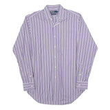 POLO RALPH LAUREN Mens Purple Striped Shirt S Cotton Blend Button Dowm Classic