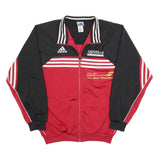 ADIDAS Mens Black & Red Retro Track Jacket L Polyester Zip Striped Sports