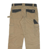 DICKIES Mens Cotton Blend Beige & Black Relaxed Straight Trousers W33 L30