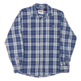 TOMMY HILFIGER Mens Blue Check Shirt M Casual Long Sleeve Cotton Blend