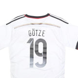Mens 2014-15 Germany White & Black Götze Football T-Shirt S Short Sleeve V-Neck