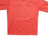 Mens Red Polyester Graphic T-Shirt L Short Sleeve V-Neck Sports Style