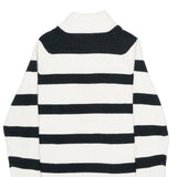 TOMMY HILFIGER Mens Black & White Striped Patterned Cotton Pullover Jumper XL