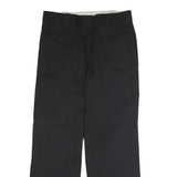 DICKIES Mens Classic Black Polyester Blend Trousers W32 L30 Zip Closure
