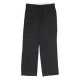DICKIES Mens Classic Black Polyester Blend Trousers W32 L30 Zip Closure