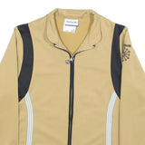 REEBOK Womens Beige & Black Zip Jacket UK 10 Polyester Sport Casual Activewear