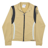 REEBOK Womens Beige & Black Zip Jacket UK 10 Polyester Sport Casual Activewear